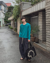 セイレン ストライプ バンディング ワイド スラックス