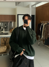 Ijab Overfit Cable Cara Knit