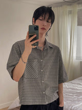Fury Seersucker Crop Short Sleeve Shirt