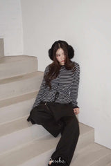 ジッパーレイヤードスカートロングバンドウエストスラックス