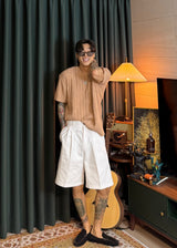 Half-Banded Two-Tuck Wide Shorts 4COLOR