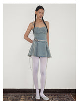 rirri SS Distressed Stone-Wash 100% Cotton Stretch Denim Camisole Dress - Casual Edit
