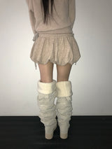 cable wool pumkin shorts(3 color) 
