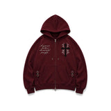 Nickel 26 Cross Floral Hoodie Zip-Up