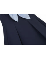 エステルリボンタイプリーツミニドレス Sky Navy
