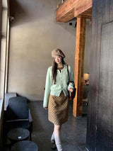 Mint Brown Layered Cardigan Knitwear