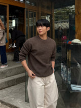 Mild pintuck wide pants
