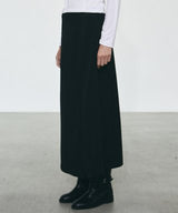 SIDE SLIT LONG SKIRT_BLACK