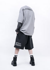BBD 隠しスローガン ピグメント Tシャツ (グレー)