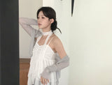 [ dewy ver 2 ]  airy duoble - frill chiffon bl  ( tie set ) 