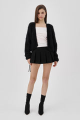 Classic sugarplum hairy cardigan, Black