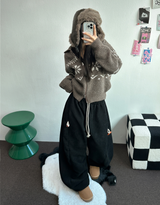 トッポッキユニークスナップバルーンコーデュロイロングパンツ 🤍🤎🧸🖤2カラー