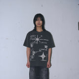 Untitled Gihahak Logo Pigment Wash Short Sleeve Washed Black