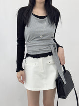 Melokey Halterneck Wrap Sleeveless T-shirt