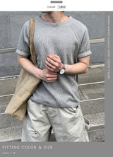 モーフワッフルラグランショートスリーブTシャツ