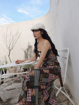 CHECK PATCH PRINTING LONG DRESS