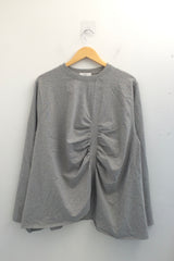 Unbalanced Shirring Long Sleeve