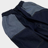 stripe patch denim pants_blue