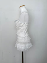 1519. White frill 2pc