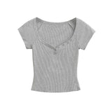 エリラスナップVネックTシャツ