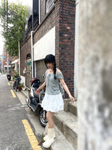 ロリポップストライプ オフショルダー ノースリーブ