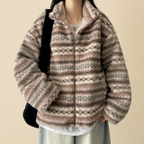 パターンノルディックフリースジャンパー