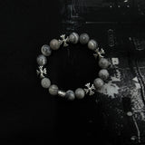 Chrome X-Gray Gemstone Bracelet