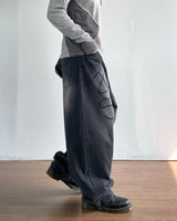 Drip Lettering Denim Pants
