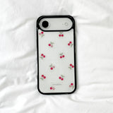 [MADE][Glass Bumper Case] Cherry Embroidered Knit Case