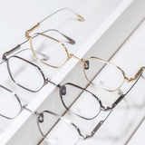 Knouun Square titanium glasses CODE. 102. A Yellow Glod