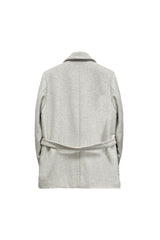 CLASSY HERRINGBONE WOOL JACKET / IVORY