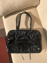 Classic ribbon school bag_black