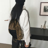 Vintzn Leopard Pocket String Backpack