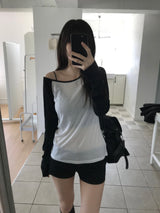 ラグランオフショルダーTシャツ(3 colors)