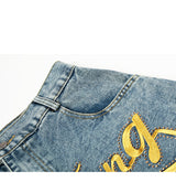 RinFeng Embroidery Wide Denim Pants 233317173