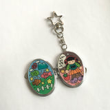Oval-Shaped Mirror Keychain/楕円形ミラーキーホルダー