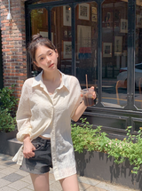 #Natural Stripe Summer Loose Shirt (4color)