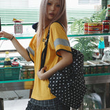 Square Print Ringer Tee (mustard)