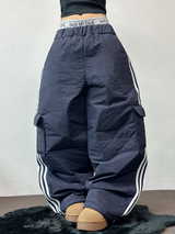 TRACK CARGO STRING PADDING PANTS ❤🖤🤎💚💙5COLOR