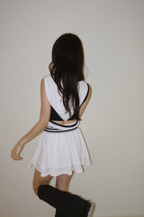 Sporty Hooded Flare Skirt Two Piece