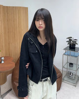 Deen high-neck cropped jacket