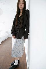 pale floral midi skirt(3colors)