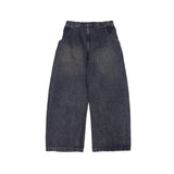 TopBasicsワークウォッシュドバレルレッグデニムパンツ