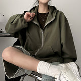 V-key String Windbreaker Hooded Jumper