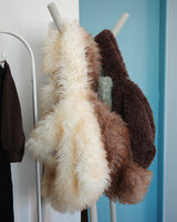 Long furry hair bag _ ivory