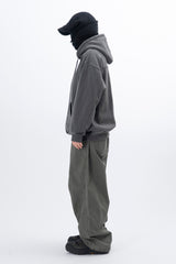 Eyelet Fleece Hooded Zip Up