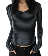 Theone Wide Collar Slim Long Sleeve
