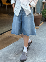 ルアカッティングバミューダデニムパンツ