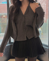 Delron Halter Layered Cardigan