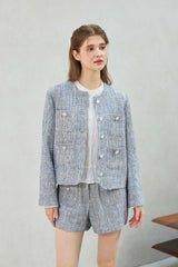 CHERISH TWEED JACKET / SKY BLUE